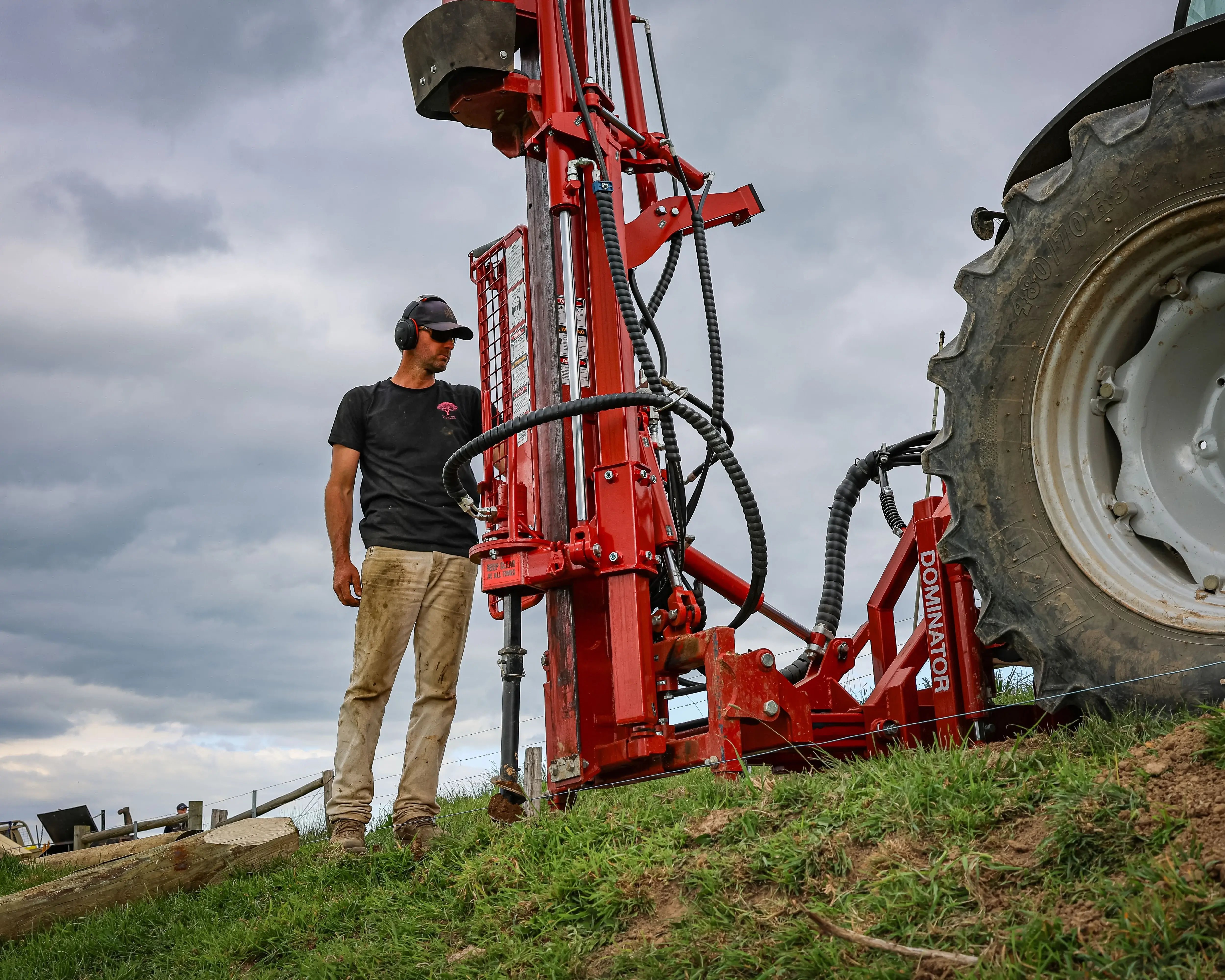 Side profile of Kinghitter post driver with Active Safety System in paddock