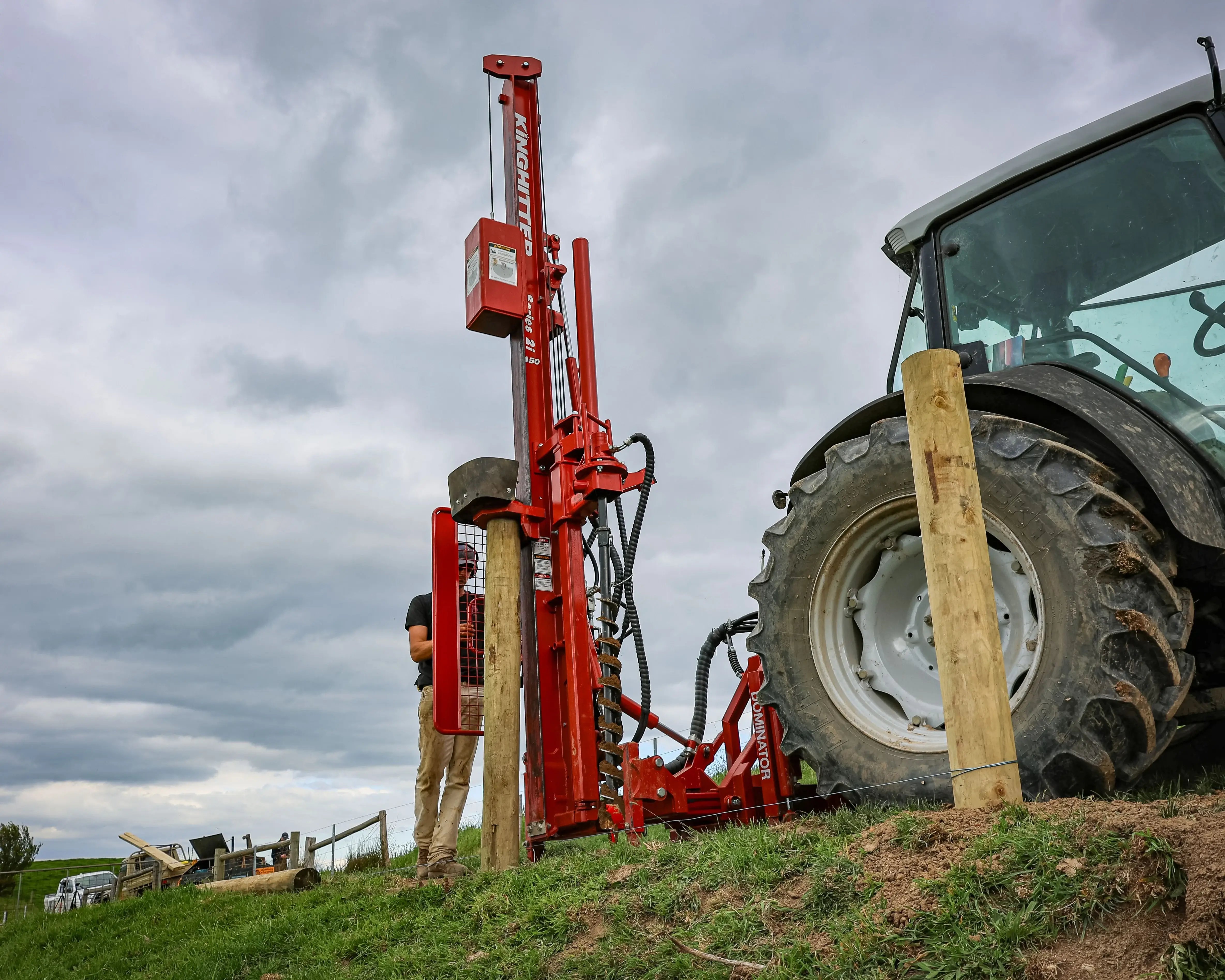 Side profile of Kinghitter post driver with Active Safety System in paddock